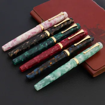 

2020 luxury high quality brand Acrylic fountain pen agate golden elegante calligraphy signature Office Stationery new ink pen