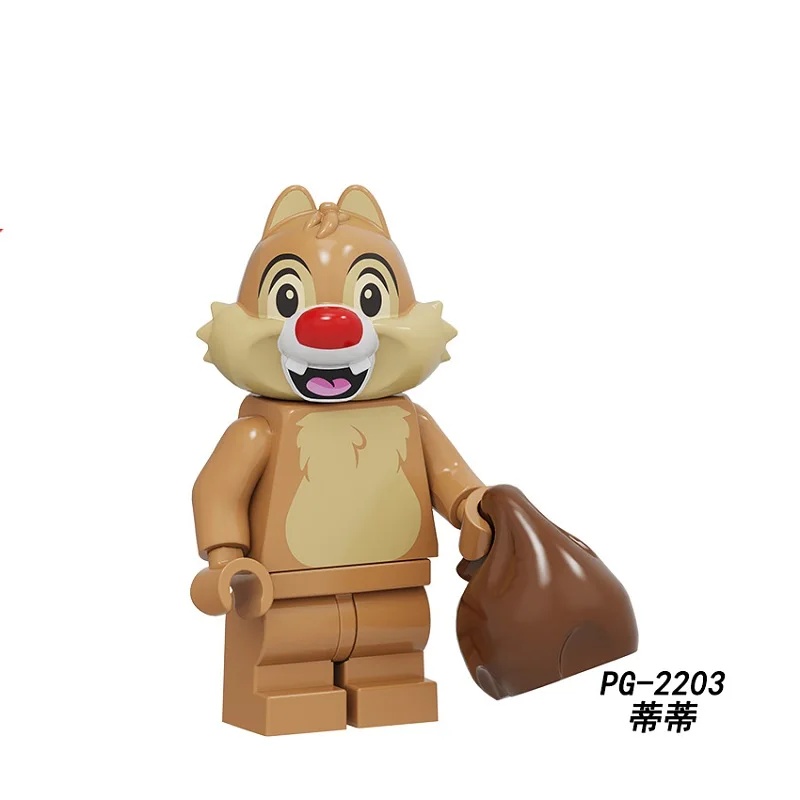 Building Blocks Legoed Bricks Black and Withe Mickey Duck Daisy Chip 'n' Dale Toys Action Dolls Figures For Kids Toys PG8279