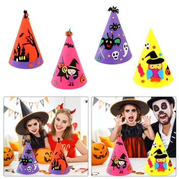 

4pcs Halloween Costumes Hat Unique Lovely Funny Cosplay Hats Cartoon DIY Cap for Party