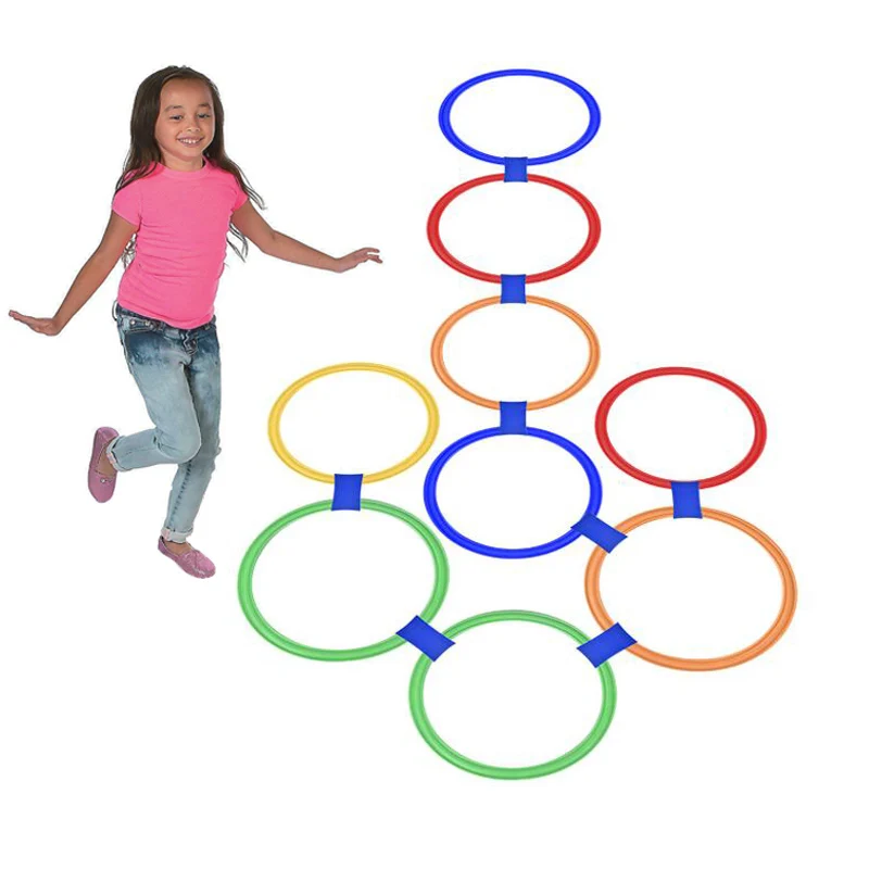 10st Hopscotch Hoops ringetjes Toss Sensory Play уличные веселые спортивные игрушки для детей Kinderen Spelen