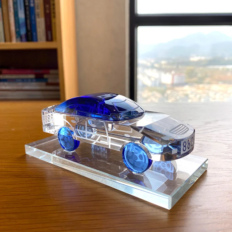 Crystal Realistic Car Model Figurine Glass Car Interior Perfume