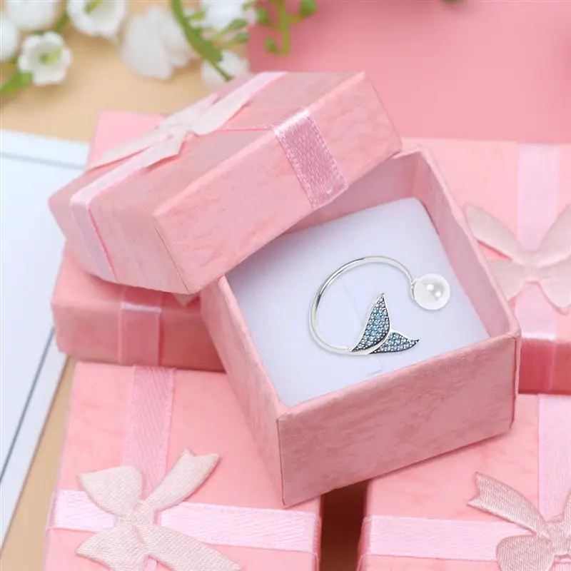 Jewelery Organizers Storage Gift Boxes 24pcs For EarPink Couples Book EarGift Storage Case Display Cases Bracelet Bow