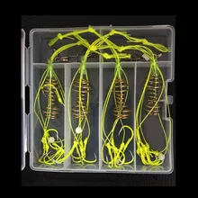 

Explosion Fishing Hooks Luorescent Anti-hanging End Throw Rod Hook Spring Lure F Waist Drum Bait Cage 4*6PCS Hooks