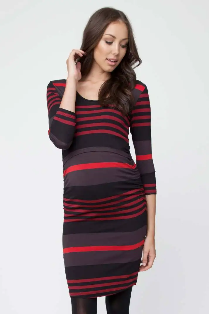 2020 Fashion New Maternity Dress Pregnant Breastfeeding Dress Slim fit Casual Striped Dress for Pregnant Women Nursing Dress