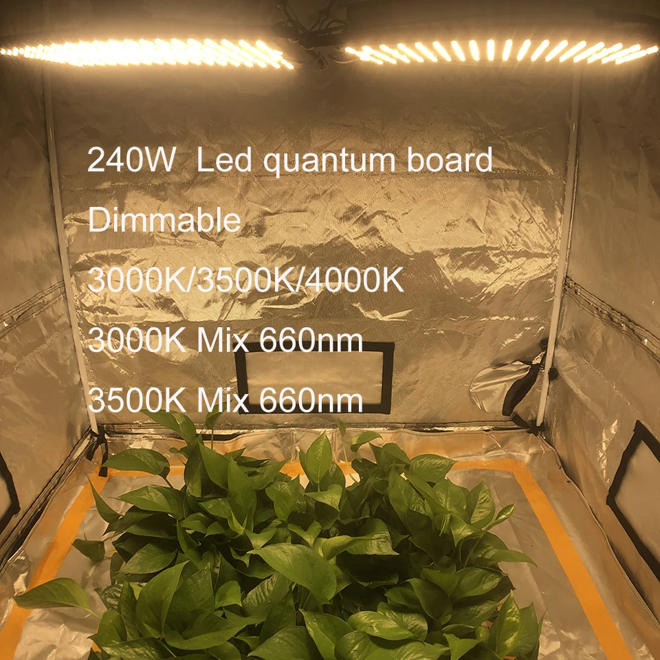 Светодиодный светильник для выращивания растений samsung lm301 с регулируемой яркостью, беспроводной 240 Вт, полный спектр, драйвер Meanwell