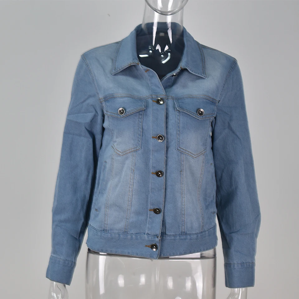 cropped stretch denim jacket