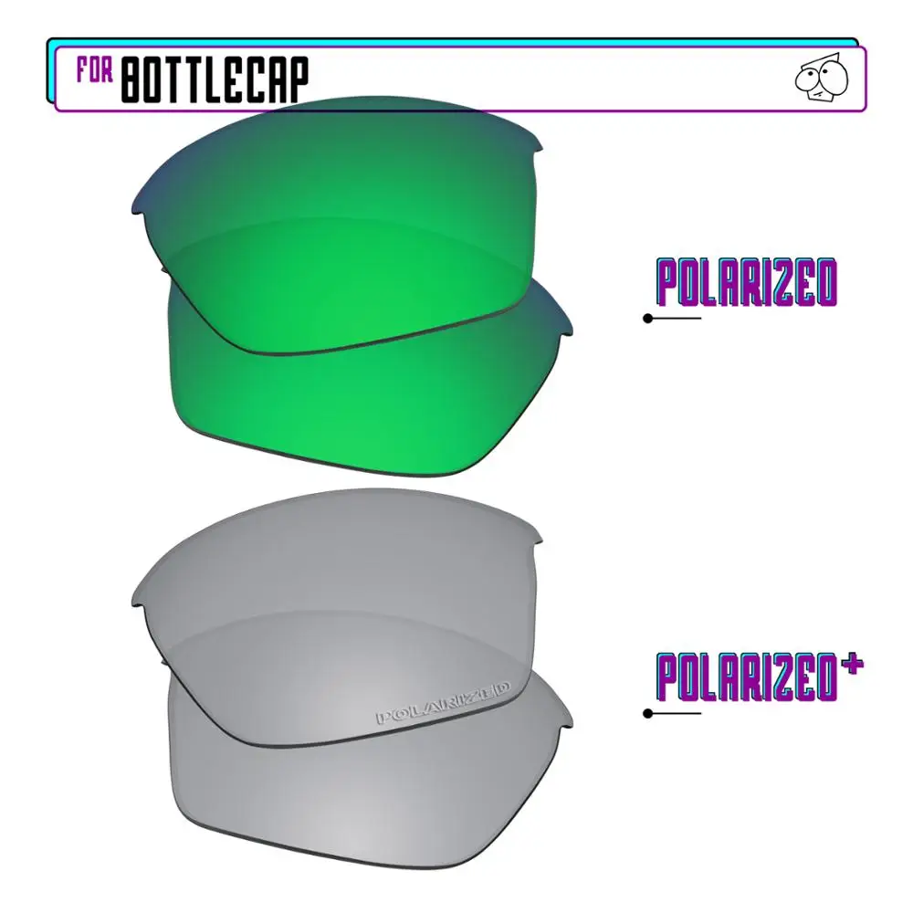

EZReplace Polarized Replacement Lenses for - Oakley Bottlecap Sunglasses - SilverP Plus-Green P