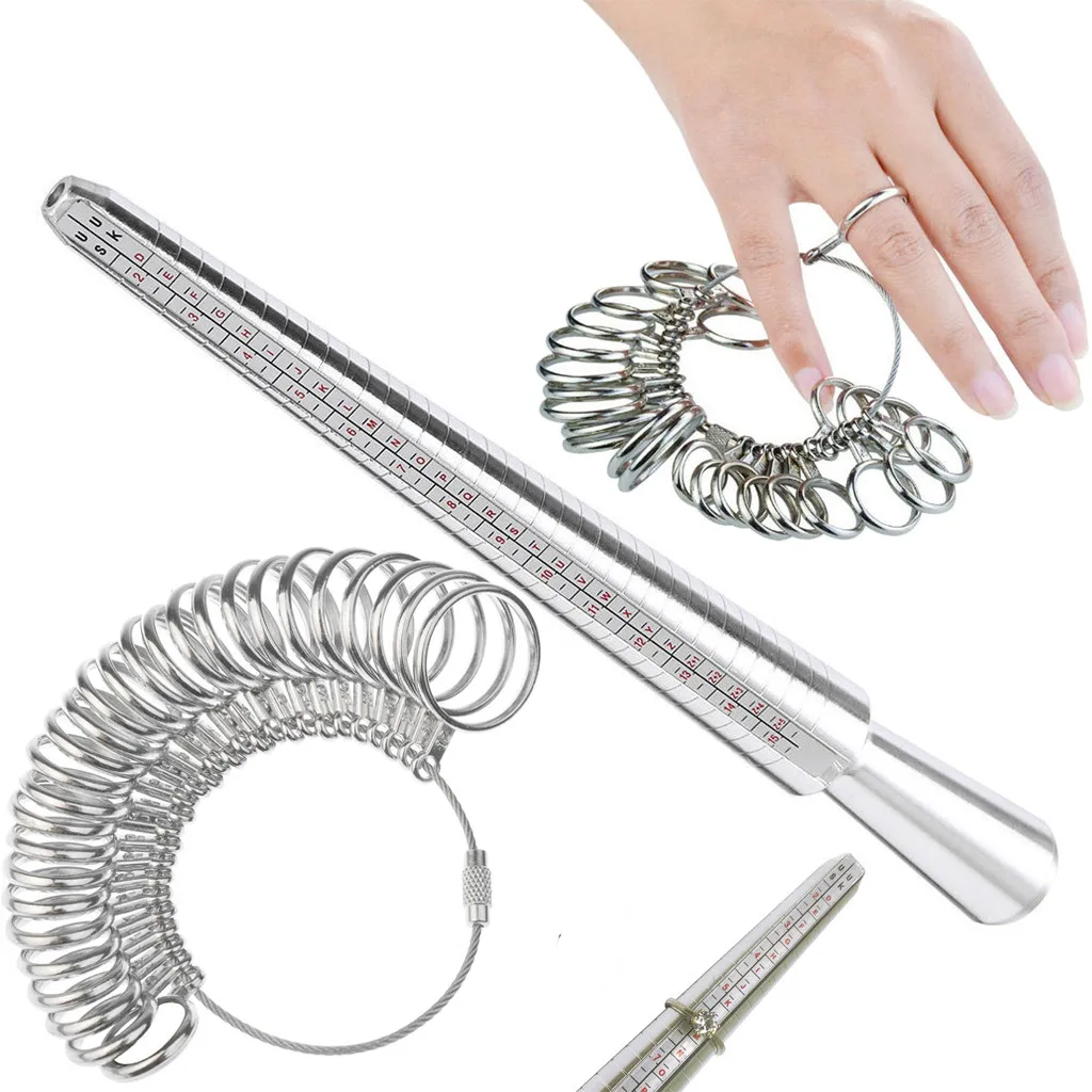 

Ring Size Stick Mandrel Finger Gauge Ring Sizer Set Measuring Sizes Jewelry Tool UK US General Purpose Dropshipping Accessories