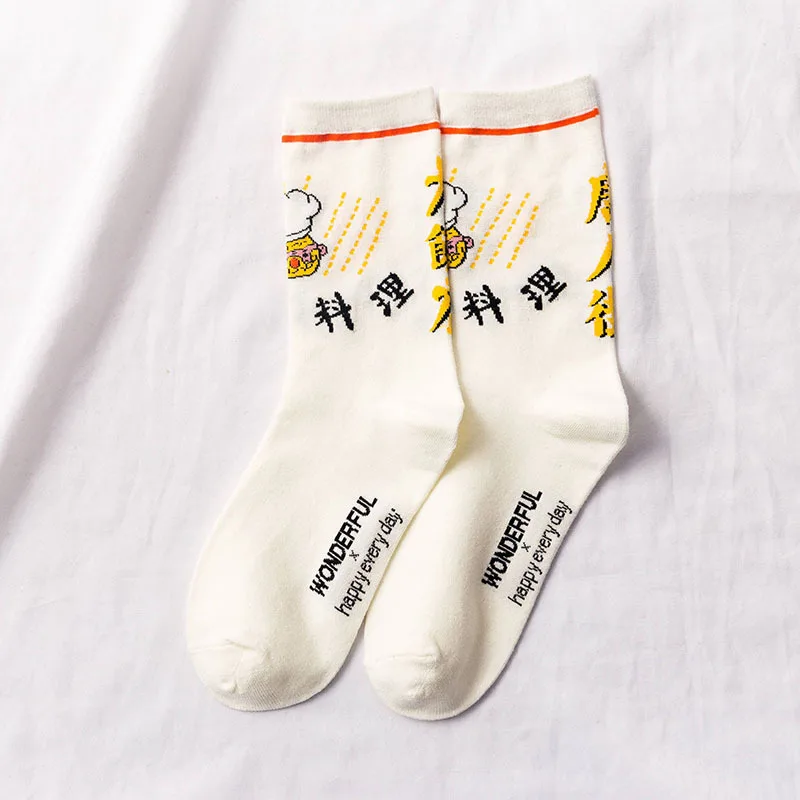 Носки с рисунком панды, китайской кухни, осенне-зимние женские хлопковые носки, японские корейские Спортивные Повседневные Дышащие носки - Цвет: 4