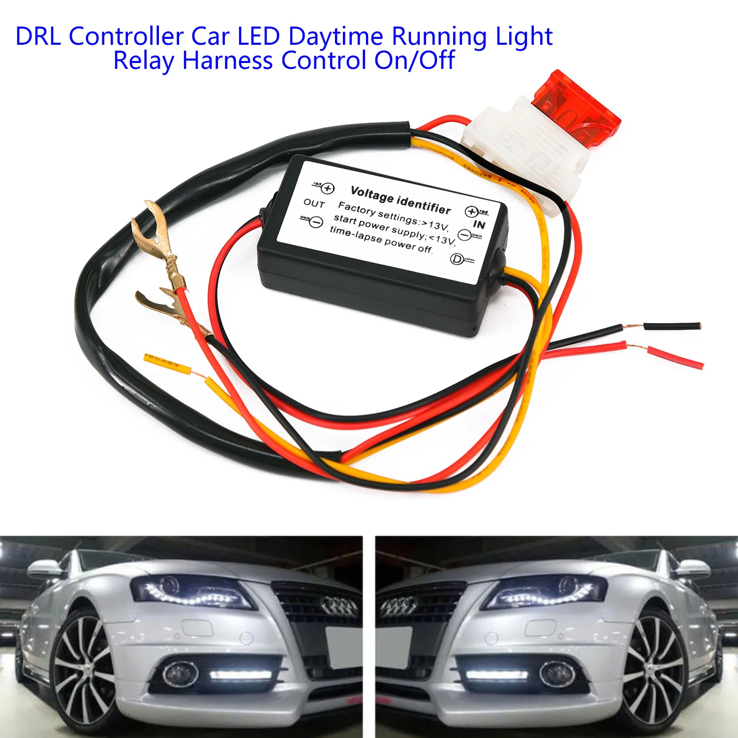 Running Light Control Auto Car DRL Lamps Relay Harness ON /OFF Automatic Dimmer