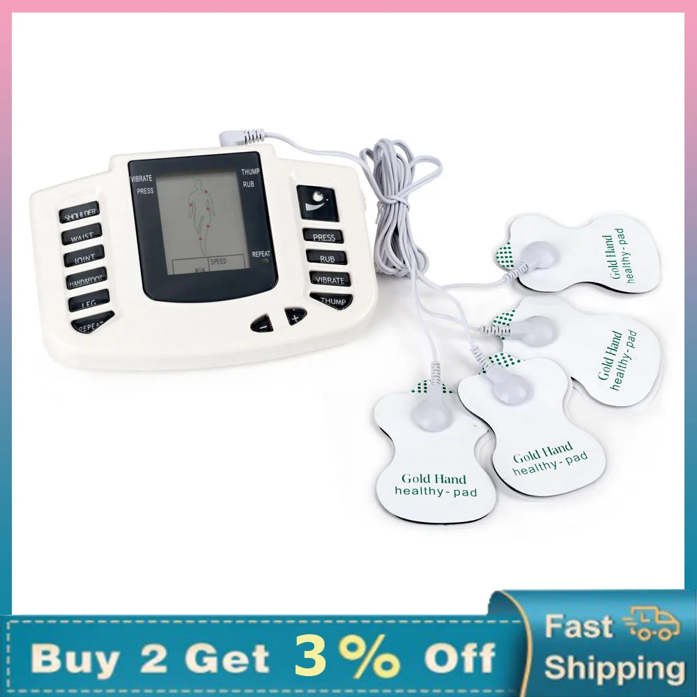 Full Body Tens Muscle Electrostimulator EMS Acupuncture Therapy Massage 16pads Digital Meridian