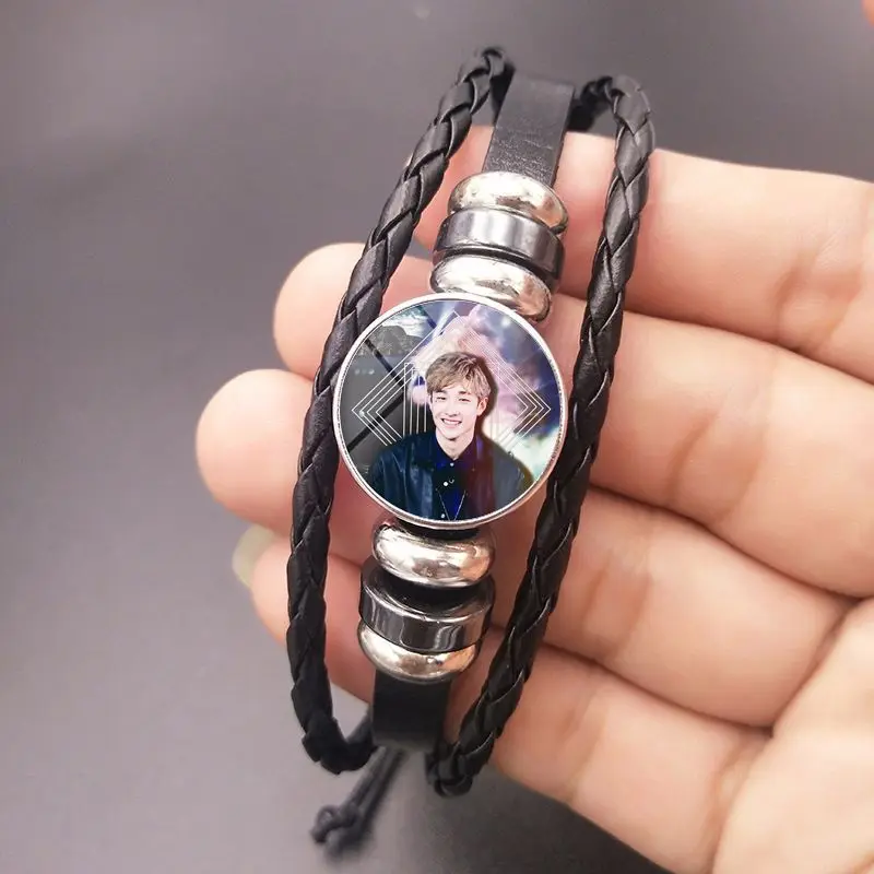Kpop Stray Kids Album photo Crystal Bracelet DIY Braided Beaded korean fashion style gift for fans collection kpop stray kids