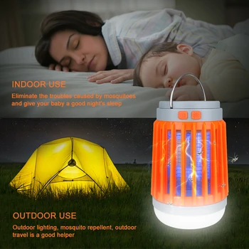 

LED Mosquito Killer Lamp 5 Modes IP67 Waterproof Portable Outdoor Camping Tent Lantern Light Flashlight Torch