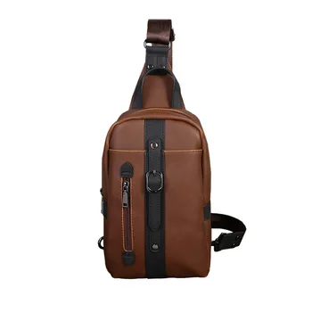 

2019 Designed Pu Leather Travel Crossbody Casual Handbags Bags Men Chest Pack Single Strap Back Bag Sport Phone Bag New