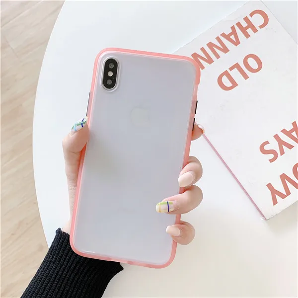 Матовый Жесткий противоударный бампер для iphone 6 6s 7 8 чехол iphone xr xs max x 6 s plus твердый антидетонационный розовый чехол для телефона Матовый - Цвет: pink