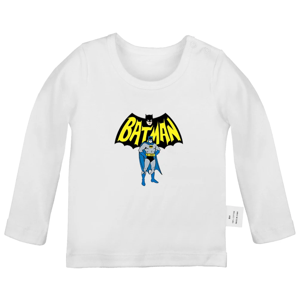 DC Superhero Брюс Уэйн с Бэтменом, клоуном Jack для новорожденных, футболки для малышей, детей ясельного возраста Графический однотонные Цвет футболка с длинными рукавами Топы