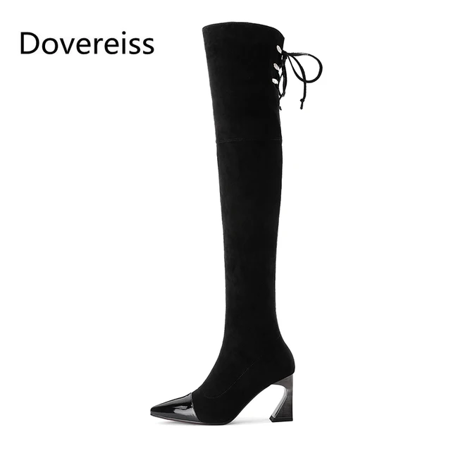$US $60.32 Dovereiss Fashion Women's Shoes Winter Pointed Toe Stilettos Heels Sexy Elegant Zipper Over the knee boots Concise
