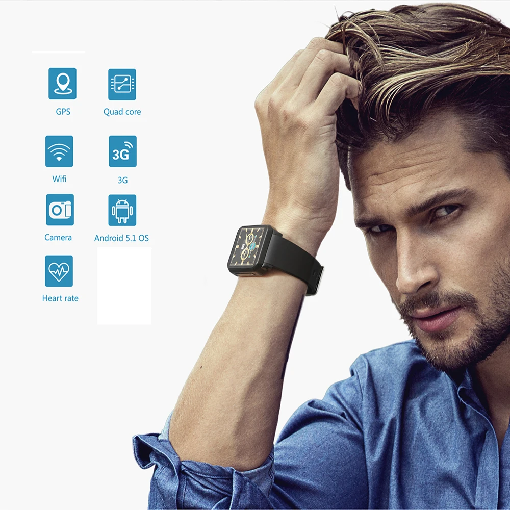  Kaimorui KW06 Smart Watch Men Heart Rate Bluetooth 3G Smartwatch with SIM Card GPS WiFi Watches And - 33000033764