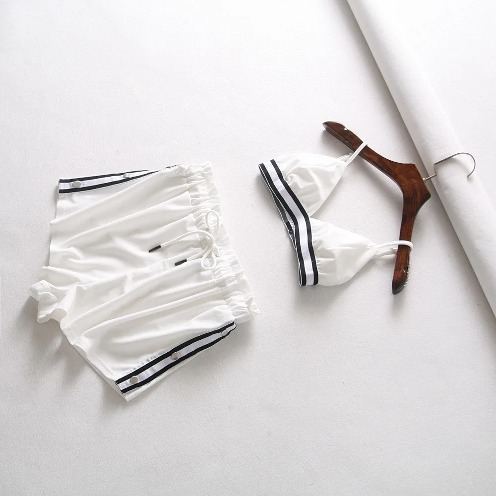 

Ozhouzhan INS Super Fire Blogger Celebrity Style Women's Color Webbing Camisole Bra Shorts Fashion Set Fashion