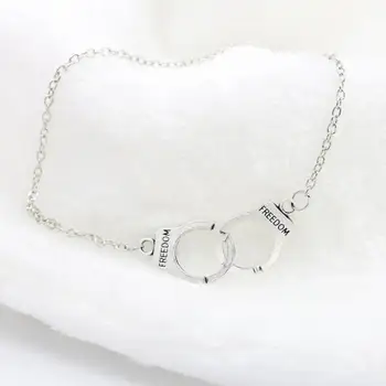 

Handcuff Pendant Necklace For Women Men Steampunk Fashion Jewelry Lover's Collares Freedom Valentine's Day Gifts