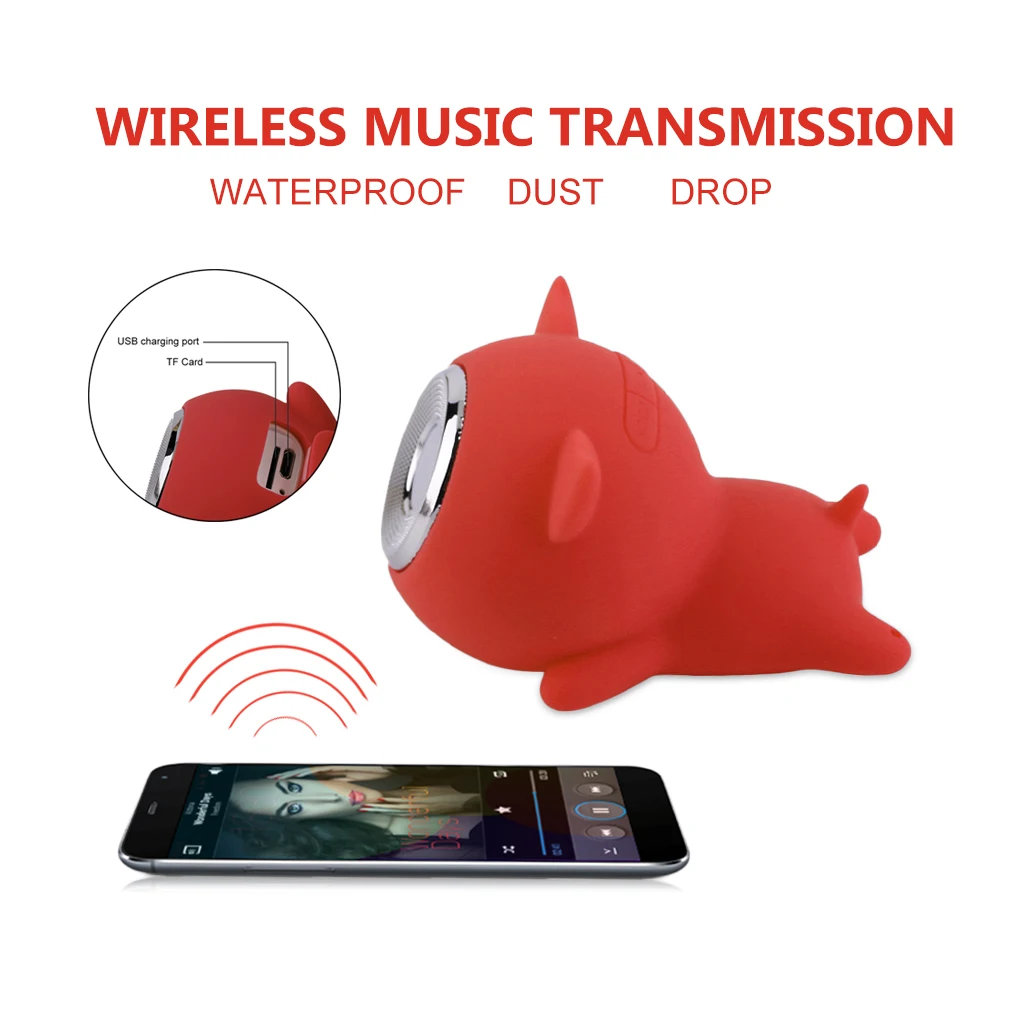 Милый Свинья Портативный Мини Bluetooth динамик водонепроницаемый пыленепроницаемый динамик TF карта аудио динамик s электронный подарок на открытом воздухе