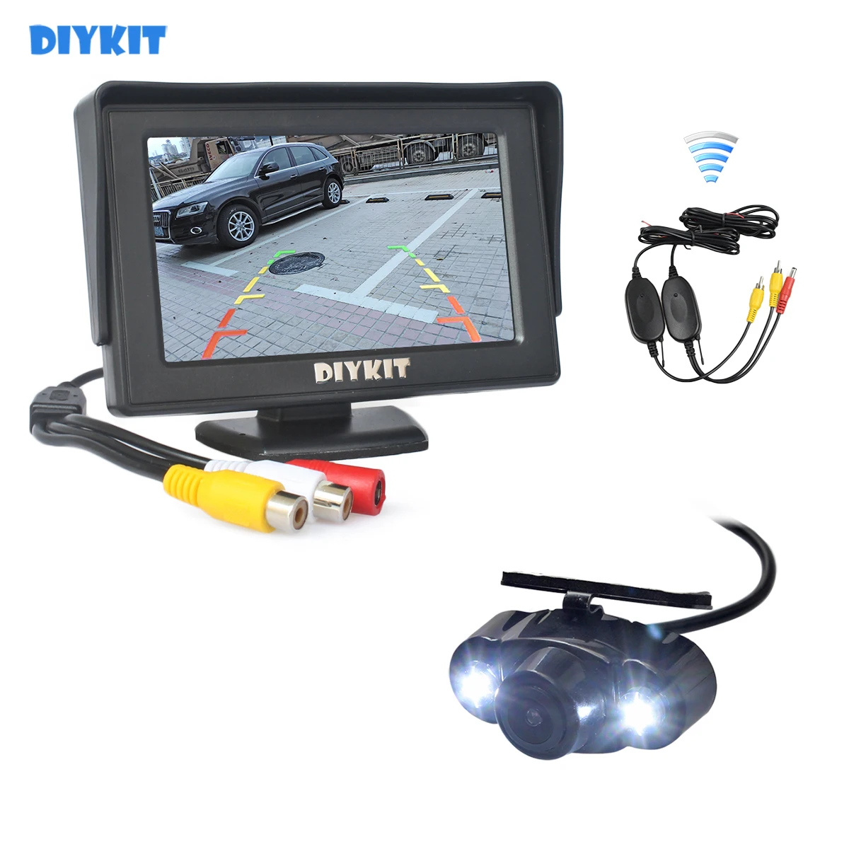 Резервный беспроводной ЖК-монитор TFT 4 3 дюйма DIYKIT + Водонепроницаемая камера
