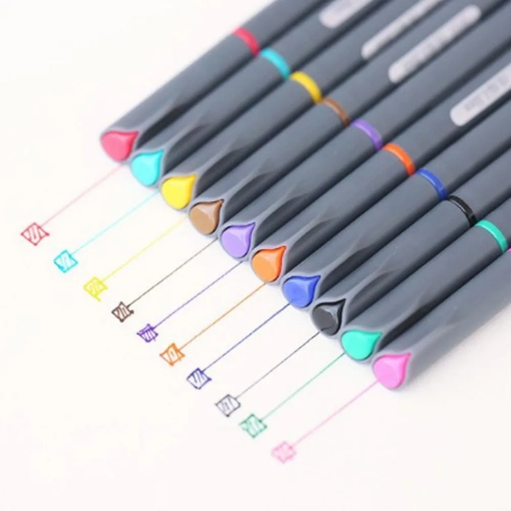 10 шт. 0,38 мм тонкая ручка Рисование акварелью гелевая ручка набор инструментов для рисования офисные школьные наборы для рисования карандаш Прямая
