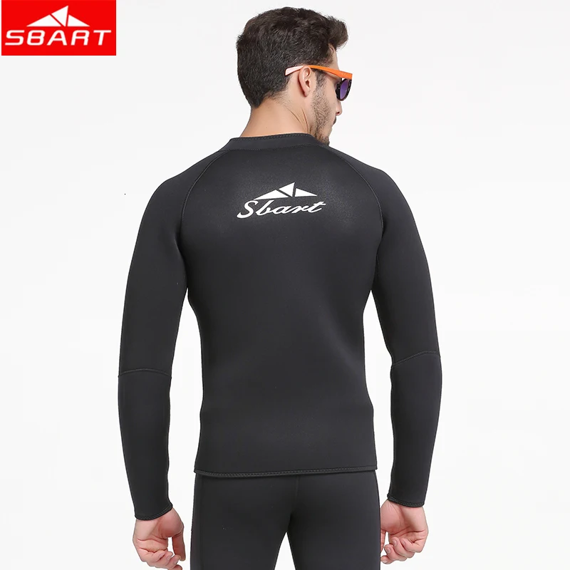 SBART 3MM Neoprene Top Jacket Wetsuit Long Sleeve Drysuit Triathlon Wetsuits Top Sunscreen Warm Sunscreen Jumpsuit Scuba Wetsuit