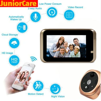 

Peephole Doorbell Camera Wifi Monitor APP Control For IOS Andriod HD720P Night Vision PIR Motion Detection Smart Video Doorbell