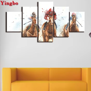 

3d full round diamond embroidery Horse knight diy diamond painting cross stitch full square diamond mosaic decor 5d art 5 pcs