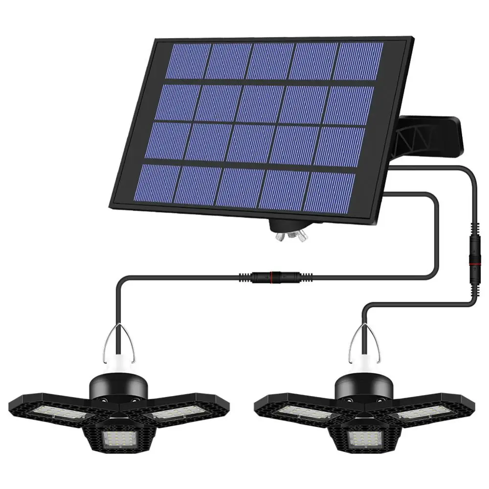 120LED Solar LED Garage Light Waterproof Three-Leaf Workshop Strong Heat Dissipation Ceiling Lamp Energy Saving Night | Лампы и