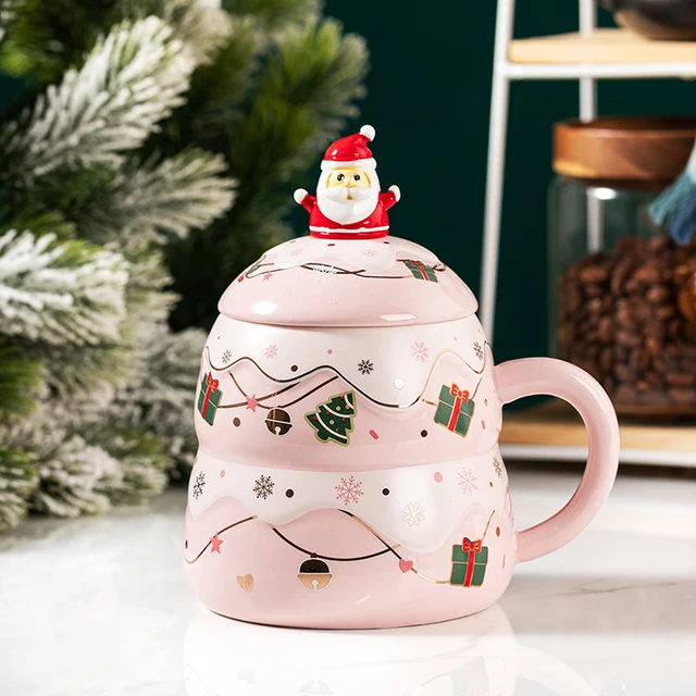 ATMOSPHERA Mug Père Noël avec couvercle et cuillère sapin pas cher