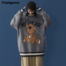 

Women's Sweater Cartoon Animal Oversized Pullover Women's Winter O-neck Loose Long-sleeve Long Sweater Clothing Warm Jacket 2021