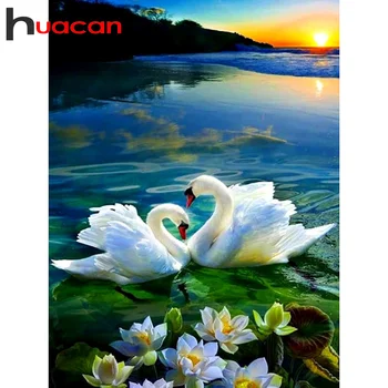 

Huacan Diamond Painting Swan Full Square/round Diamond Embroidery Mosaic Sale Animal Handicraft Wall Art