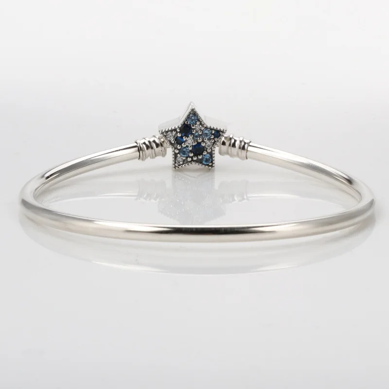 925 пробы серебряный браслет, креативный Звездный браслет, модный Пентагон, подходит для шарма из бисера, модное ювелирное изделие