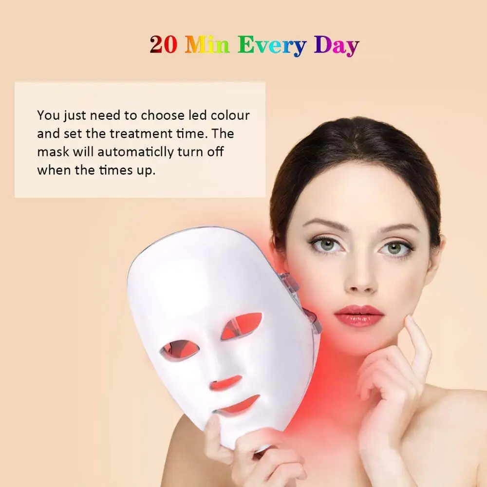 Маска светодиодсветодиодный фотонная для лица 7 цветов|therapy table|therapy arthritismask decoration