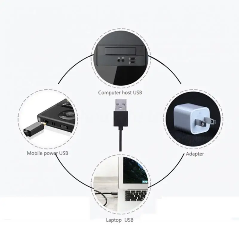 Современный черный светодиодный ночник с сенсорным выключателем и USB кабелем
