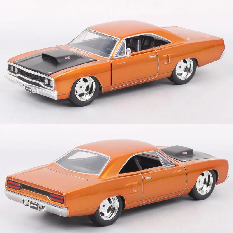Children's 1:24 Scale Classic Jada 1970 Plymouth Road Runner Diecasts & Toy Vehicles Muscle Car Model Thumbnails Gifts Replicas 1 24 jada high simulation fast and furious assembled car metal alloy diecast toy car model cars for children gifts collection