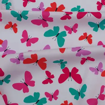 

1 yard Color butterfly on white background printed cotton woven fabric, animal fabric (width=140cm)