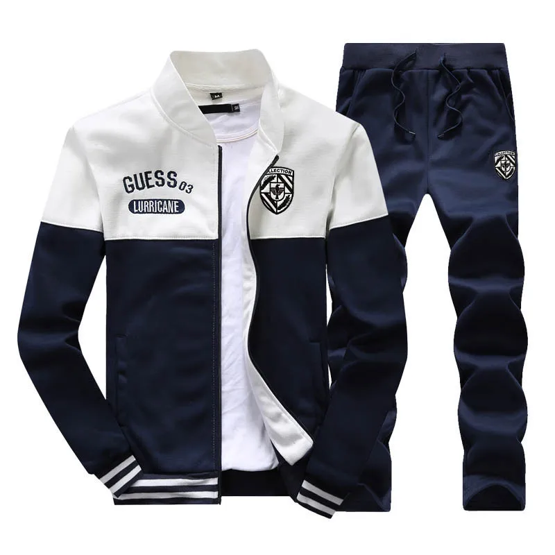 

Hoodie Men's Long Sleeve Spring And Autumn Students Men'S Wear a Set of Collocation Handsome Uniforms Stand Collar Cardigan Spor