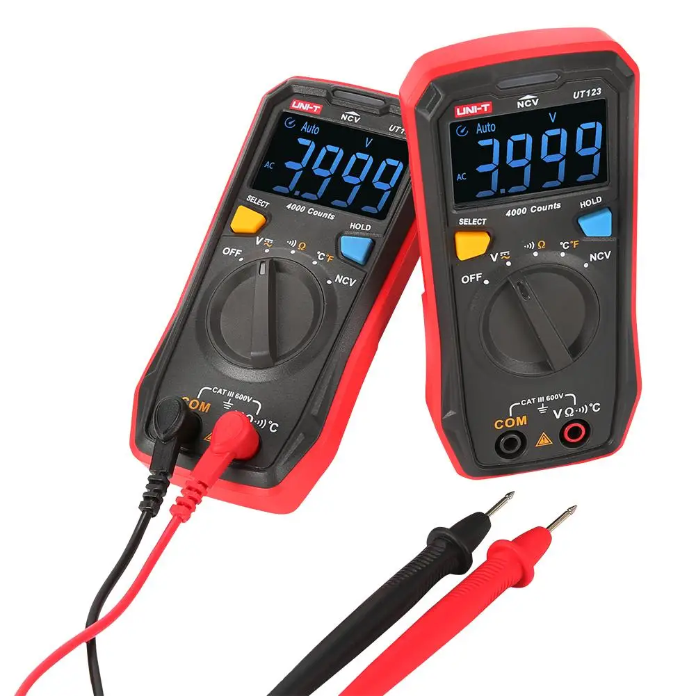 

Mini Digital Multimeter UT123 Color Screen Display AC/DC Voltage Current Temperature /NCV Tester