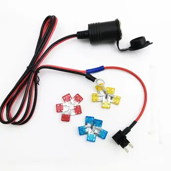 

12V Car Cigarette Lighter Charger Socket Adapter Extension Lead Cable with Fuse