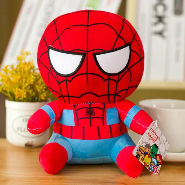 25 см Marvel Мстители 4 супергерой все сотрудники плюшевые игрушки куклы Капитан Америка, Железный человек Человек-паук Локи плюшевые мягкие игрушки - Цвет: Spiderman B