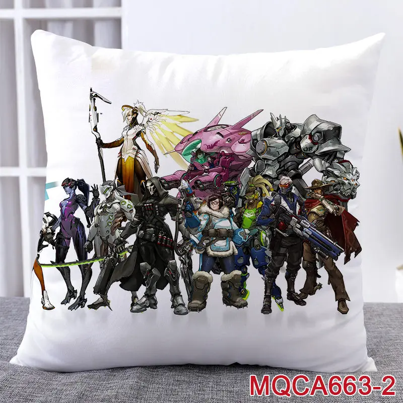 45X45 см аниме игра Overwatch наволочка OW dva Mercy Mei Hanzo Genji Reaper Dakimakura Чехол 3D двухсторонний принт наволочка - Цвет: 14