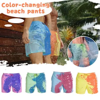 

Summer Mens Swimming Shorts Temperature-Sensitive Color-Changing Beach Pants Swimsuit Trunks Shorts Color Changing Swimwear