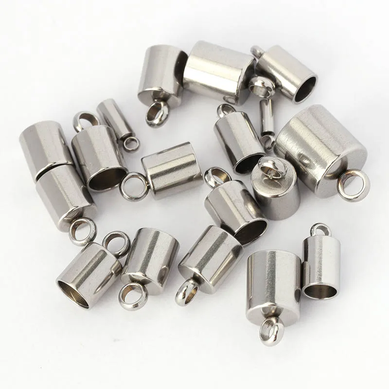 10pcs End Caps Matel 316L Stainless Steel Jewelry End Caps for DIY Bracelet Charms Pendants Jewelry Making Components Wholesale
