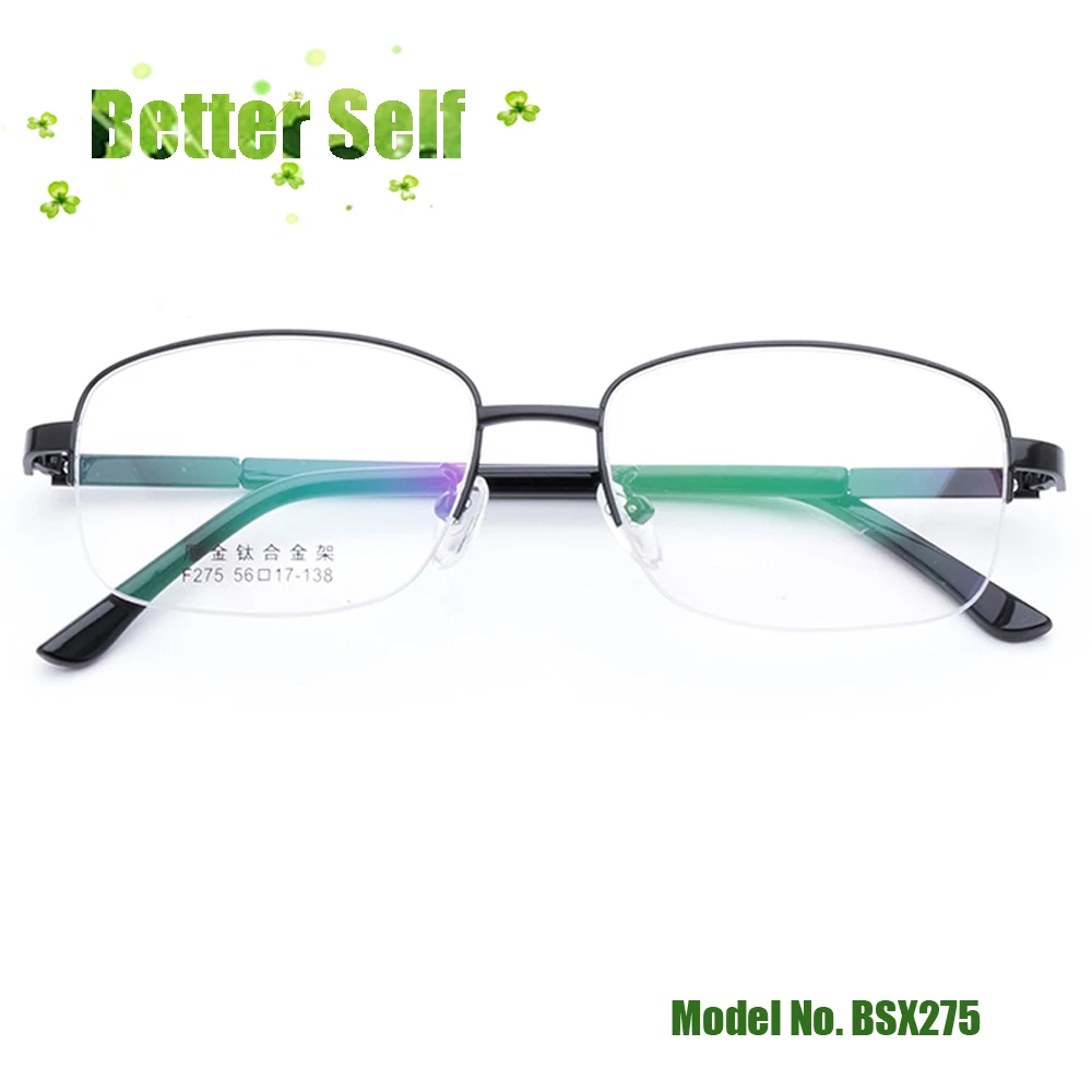 Half Rim Optical Glasses Frames BSX275 Men Big Face Korean Thick Gold Plating Spectacles Can Do Myopia Lens Slim Temples |