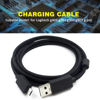 

Long Durable 2m Portable Line Black Transfer Data Cable Mouse Charger Replacement Parts USB For Logitech G403 G703 G900