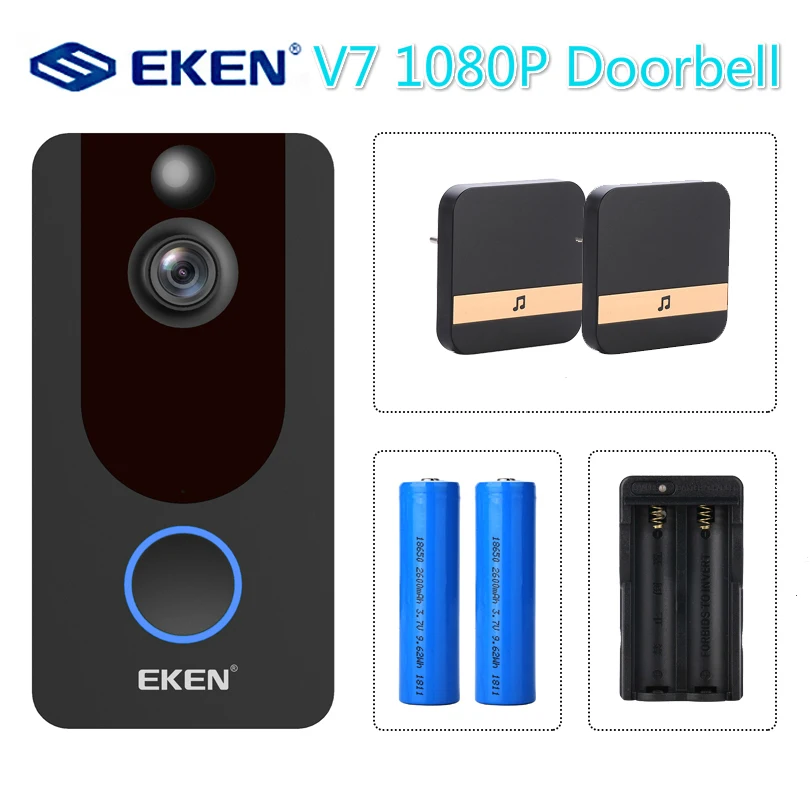 Videoportero inteligente V7 IP 1080P, cámara de seguridad inalámbrica con WIFI, timbre para puerta y teléfono, alarma IR para apartamentos