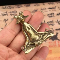 Retro Brass Meditate Zen Buddhism Frog Statue Small Ornament Copper Animal Sculpture Incense Burner Home Desk Decoration Tea Pet - Image 4